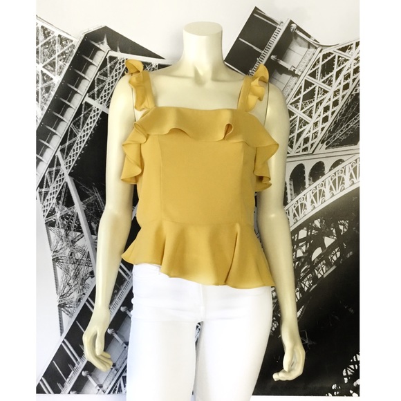 J.O.A. CHRISELLE Roman Gold Ruffle Top - Picture 6 of 6